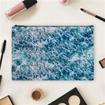 Summer Blue Ocean Wave Cosmetic Bag (Large) Front