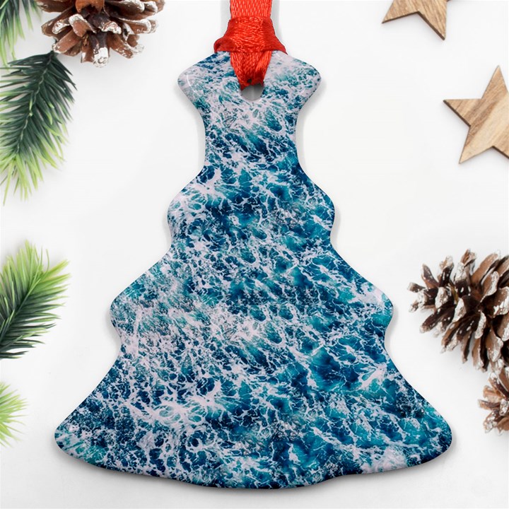 Summer Blue Ocean Wave Ornament (Christmas Tree) 