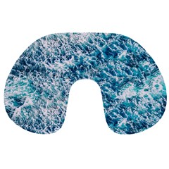 Summer Blue Ocean Wave Travel Neck Pillow by Jack14