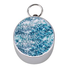 Summer Blue Ocean Wave Mini Silver Compasses by Jack14