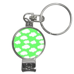 Cute clouds green neon Nail Clippers Key Chain