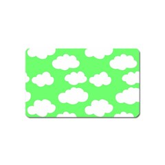 Cute Clouds Green Neon Magnet (name Card) by ConteMonfrey