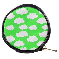 Cute clouds green neon Mini Makeup Bag