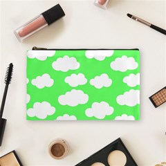 Cute Clouds Green Neon Cosmetic Bag (medium) by ConteMonfrey