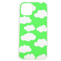 Cute clouds green neon iPhone 12 Pro max TPU UV Print Case