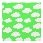 Cute clouds green neon Banner and Sign 4  x 4  Front