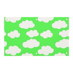 Cute Clouds Green Neon Banner And Sign 5  X 3  by ConteMonfrey