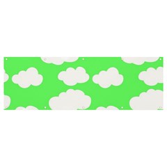 Cute Clouds Green Neon Banner And Sign 12  X 4  by ConteMonfrey