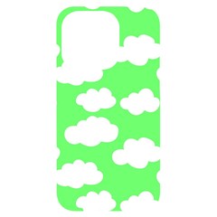 Cute clouds green neon iPhone 14 Pro Black UV Print Case