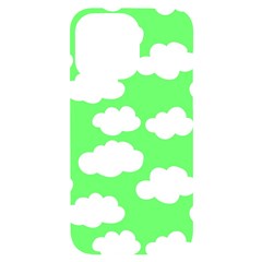 Cute Clouds Green Neon Iphone 14 Pro Max Black Uv Print Case by ConteMonfrey