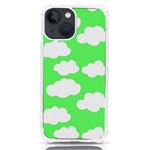 Cute clouds green neon iPhone 13 mini TPU UV Print Case Front