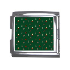 Christmas Green Pattern Background Mega Link Italian Charm (18mm)