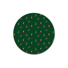 Christmas Green Pattern Background Magnet 3  (round) by Pakjumat