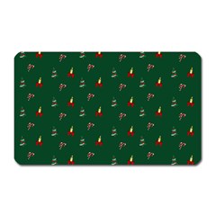 Christmas Green Pattern Background Magnet (rectangular) by Pakjumat