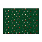 Christmas Green Pattern Background Sticker A4 (100 pack) Front