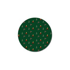 Christmas Green Pattern Background Golf Ball Marker by Pakjumat