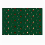 Christmas Green Pattern Background Postcard 4 x 6  (Pkg of 10) Front