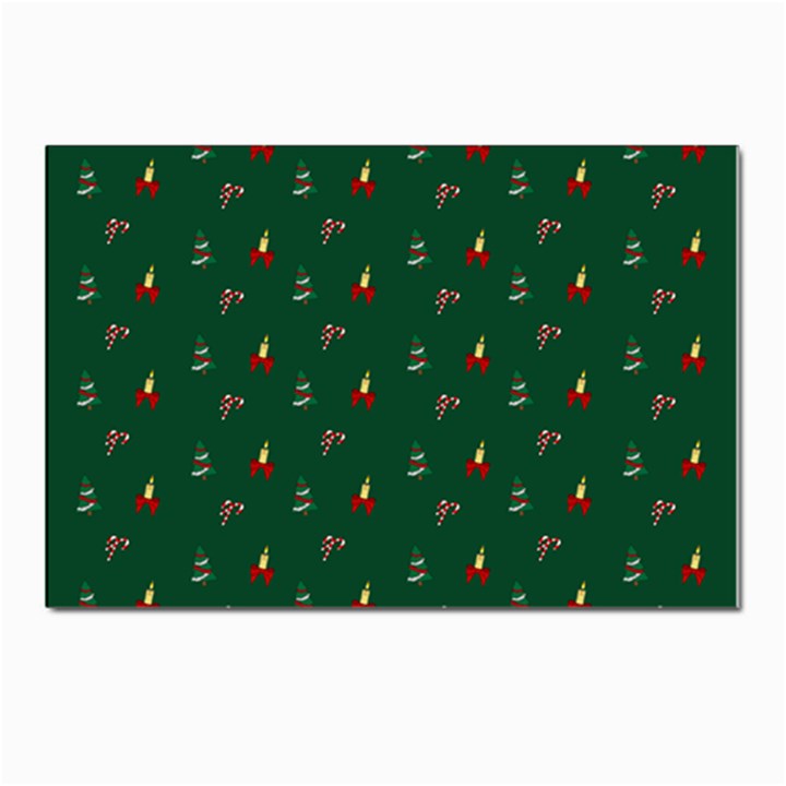 Christmas Green Pattern Background Postcard 4 x 6  (Pkg of 10)