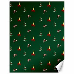 Christmas Green Pattern Background Canvas 12  X 16  by Pakjumat