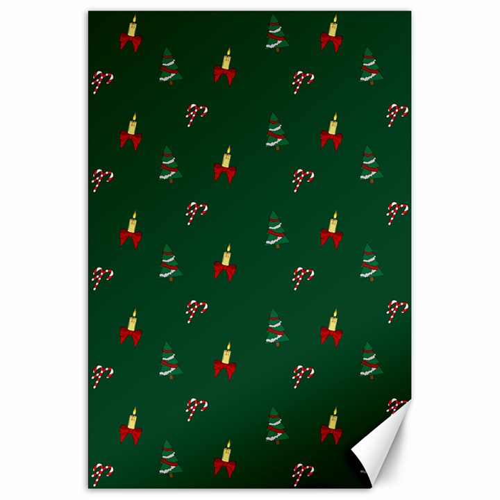 Christmas Green Pattern Background Canvas 20  x 30 