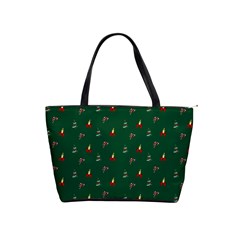 Christmas Green Pattern Background Classic Shoulder Handbag by Pakjumat