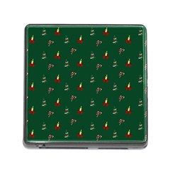 Christmas Green Pattern Background Memory Card Reader (square 5 Slot) by Pakjumat