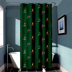 Christmas Green Pattern Background Shower Curtain 36  X 72  (stall)  by Pakjumat