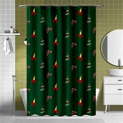 Christmas Green Pattern Background Shower Curtain 48  X 72  (small)  by Pakjumat