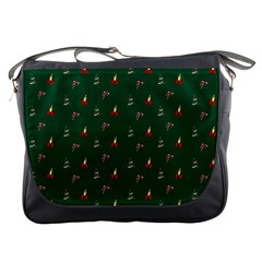 Christmas Green Pattern Background Messenger Bag by Pakjumat