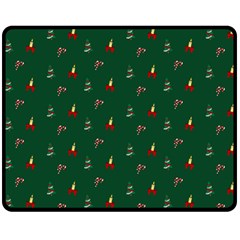 Christmas Green Pattern Background Two Sides Fleece Blanket (medium) by Pakjumat