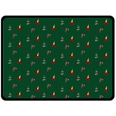 Christmas Green Pattern Background Two Sides Fleece Blanket (large) by Pakjumat