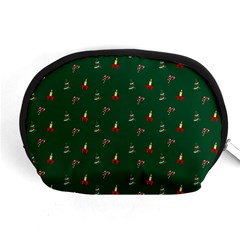 Christmas Green Pattern Background Accessory Pouch (medium) by Pakjumat