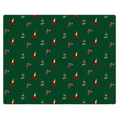 Christmas Green Pattern Background Two Sides Premium Plush Fleece Blanket (medium) by Pakjumat