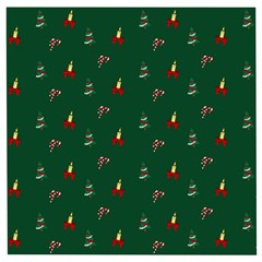 Christmas Green Pattern Background Wooden Puzzle Square by Pakjumat