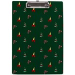 Christmas Green Pattern Background A4 Acrylic Clipboard Front