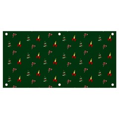 Christmas Green Pattern Background Banner And Sign 4  X 2  by Pakjumat