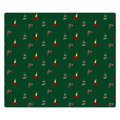 Christmas Green Pattern Background Premium Plush Fleece Blanket (small) by Pakjumat