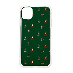 Christmas Green Pattern Background Iphone 11 Tpu Uv Print Case by Pakjumat