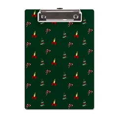 Christmas Green Pattern Background A5 Acrylic Clipboard by Pakjumat