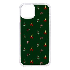 Christmas Green Pattern Background Iphone 14 Tpu Uv Print Case by Pakjumat