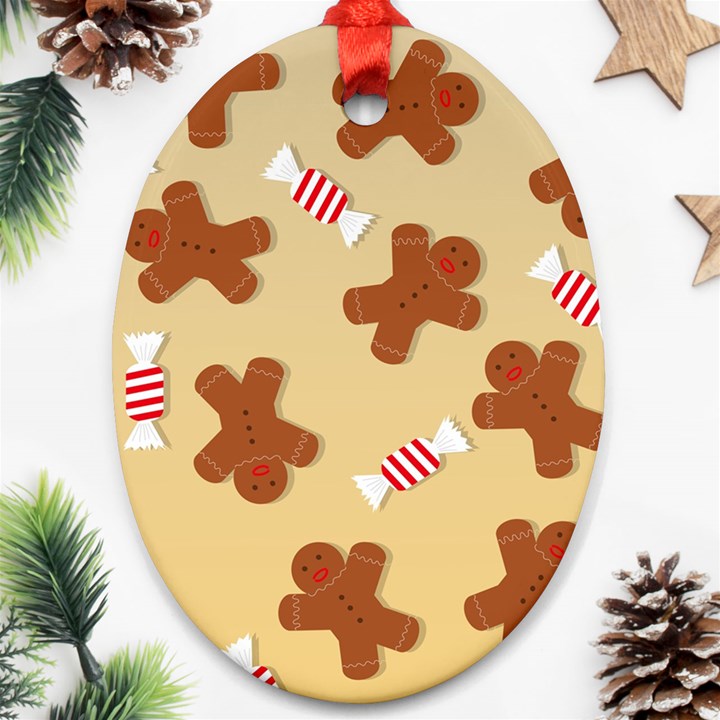 Gingerbread Christmas Time Ornament (Oval)