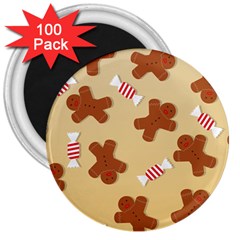 Gingerbread Christmas Time 3  Magnets (100 Pack) by Pakjumat