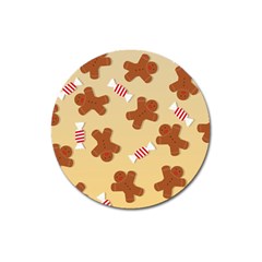 Gingerbread Christmas Time Magnet 3  (Round)