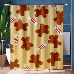 Gingerbread Christmas Time Shower Curtain 60  x 72  (Medium) 