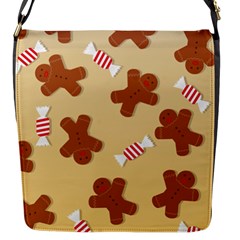 Gingerbread Christmas Time Flap Closure Messenger Bag (S)