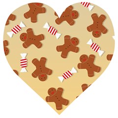 Gingerbread Christmas Time Wooden Puzzle Heart