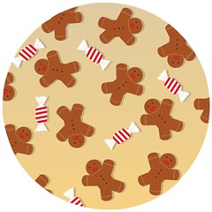 Gingerbread Christmas Time Wooden Puzzle Round