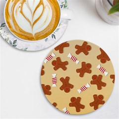 Gingerbread Christmas Time UV Print Round Tile Coaster