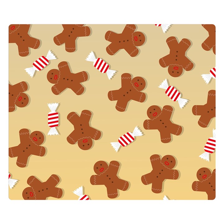 Gingerbread Christmas Time Premium Plush Fleece Blanket (Small)