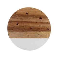 Gingerbread Christmas Time Marble Wood Coaster (round) by Pakjumat